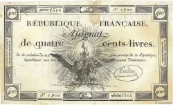 400 Livres FRANCIA  1792 Ass.38a q.BB