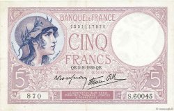 5 Francs FEMME CASQUÉE modifié FRANCE  1939 F.04.04 TTB+