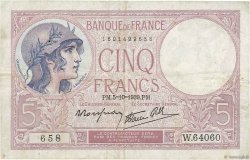 5 Francs FEMME CASQUÉE modifié FRANCIA  1939 F.04.11 q.BB