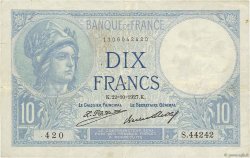 10 Francs MINERVE FRANKREICH  1927 F.06.12 fSS