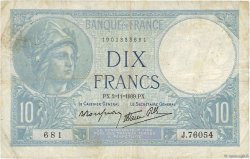 10 Francs MINERVE modifié FRANKREICH  1939 F.07.14 S