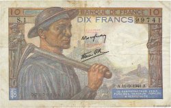 10 Francs MINEUR FRANCE  1941 F.08.01 F