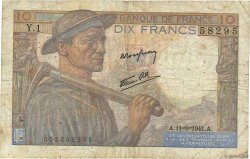10 Francs MINEUR FRANCE  1941 F.08.01 G