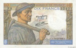 10 Francs MINEUR FRANCIA  1942 F.08.04 SPL