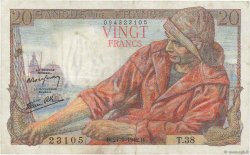 20 Francs PÊCHEUR FRANCIA  1942 F.13.03 MBC