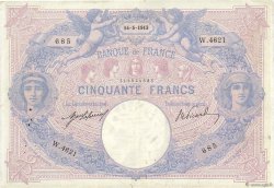 50 Francs BLEU ET ROSE FRANCIA  1913 F.14.26 BB