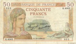 50 Francs CÉRÈS FRANKREICH  1936 F.17.23 fSS