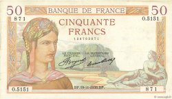 50 Francs CÉRÈS FRANCIA  1936 F.17.31 BC+