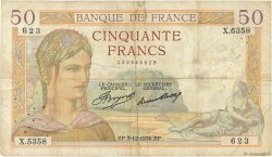 50 Francs CÉRÈS FRANKREICH  1936 F.17.32