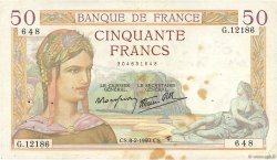 50 Francs CÉRÈS modifié FRANCIA  1940 F.18.38 MBC