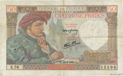 50 Francs JACQUES CŒUR FRANCIA  1941 F.19.09 MB