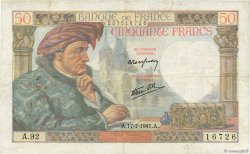 50 Francs JACQUES CŒUR FRANKREICH  1941 F.19.12 S