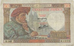 50 Francs JACQUES CŒUR FRANKREICH  1941 F.19.17 fS