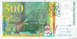 500 Francs PIERRE ET MARIE CURIE FRANKREICH  1994 F.76.01 fVZ