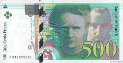 500 Francs PIERRE ET MARIE CURIE FRANCE  1998 F.76.04 VF