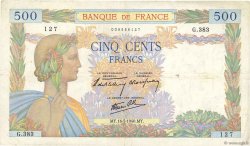 500 Francs LA PAIX FRANCE  1940 F.32.02 VF-