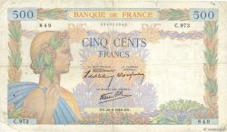 500 Francs LA PAIX FRANKREICH  1940 F.32.06 S