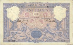 100 Francs BLEU ET ROSE FRANCE  1899 F.21.12 F