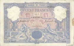 100 Francs BLEU ET ROSE FRANKREICH  1907 F.21.22 S