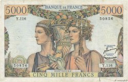 5000 Francs TERRE ET MER FRANKREICH  1953 F.48.08 fSS