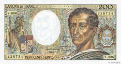 200 Francs MONTESQUIEU FRANCE  1981 F.70.01 UNC-