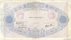 500 Francs BLEU ET ROSE modifié FRANCE  1939 F.31.29 VG