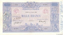 1000 Francs BLEU ET ROSE FRANCIA  1921 F.36.37 MBC