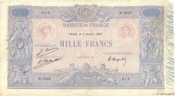 1000 Francs BLEU ET ROSE FRANCIA  1923 F.36.39 BC
