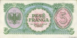 5 Franga ALBANIA  1945 P.15 SC+