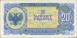 20 Franga ALBANIA  1945 P.16 SC+