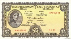 5 Pounds IRELAND REPUBLIC  1973 P.065c VF+