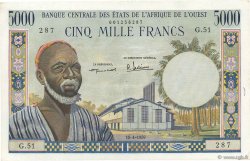 5000 Francs WEST AFRICAN STATES  1959 P.005 VF+