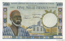 5000 Francs WEST AFRIKANISCHE STAATEN  1961 P.104Ab fVZ