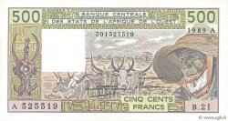 500 Francs WEST AFRICAN STATES  1989 P.106Al XF+