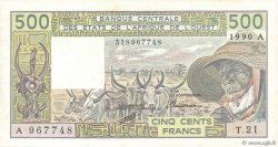 500 Francs WEST AFRICAN STATES  1990 P.106Am AU