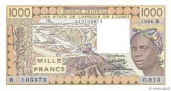 1000 Francs WEST AFRIKANISCHE STAATEN  1986 P.207Bf VZ+
