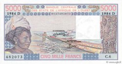 5000 Francs STATI AMERICANI AFRICANI  1984 P.407Dd AU+