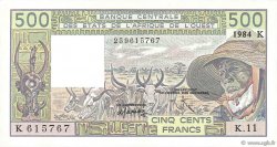 500 Francs WEST AFRIKANISCHE STAATEN  1984 P.706Kg fST