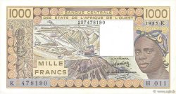 1000 Francs WEST AFRIKANISCHE STAATEN  1985 P.707Kf fST