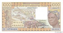 1000 Francs WEST AFRIKANISCHE STAATEN  1990 P.807Tj fST+