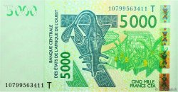 5000 Francs WEST AFRICAN STATES  2010 P.817Ti UNC-