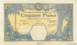 50 Francs DAKAR FRENCH WEST AFRICA Dakar 1926 P.09Bb
