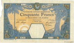 50 Francs GRAND-BASSAM FRENCH WEST AFRICA Grand-Bassam 1919 P.09Da VF