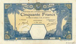 50 Francs GRAND-BASSAM FRENCH WEST AFRICA Grand-Bassam 1924 P.09Db fVZ