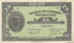 25 Francs FRENCH WEST AFRICA  1942 P.30a VF