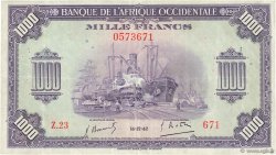 1000 Francs FRENCH WEST AFRICA  1942 P.32a SS