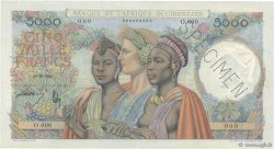 5000 Francs Spécimen FRENCH WEST AFRICA  1947 P.43s fST