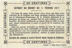 50 Centimes IVORY COAST  1917 P.01b UNC-