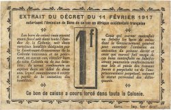 1 Franc DAHOMEY  1917 P.02a fS