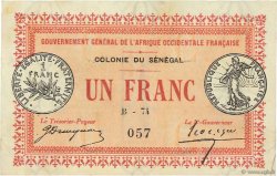 1 Franc SENEGAL  1917 P.02b fVZ